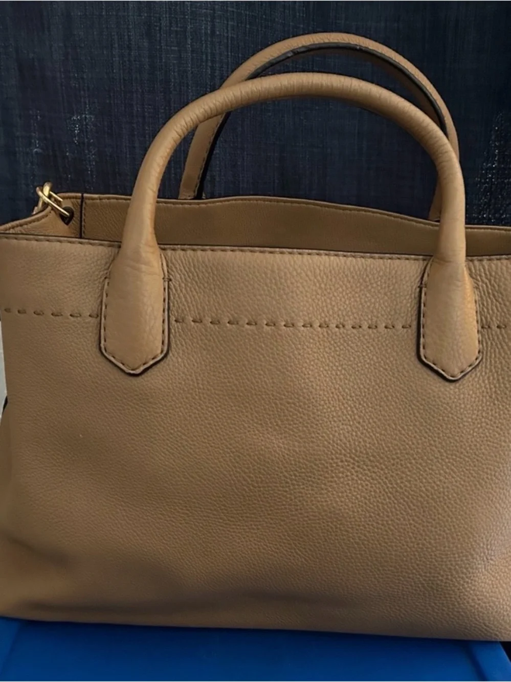 Tory Burch Tan Pebbled Leather Satchel